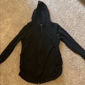 Size large black maternity zip up sweatshirt
